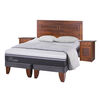 Cama Europea CIC Base Dividida King Ortopedic Advance + Respaldo + 2 Veladores Milan + 2 Almohadas + Plum&oacute;n