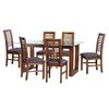 Juego de Comedor Latam Home Pamplona Oviedo 6 Sillas Velvet Negro