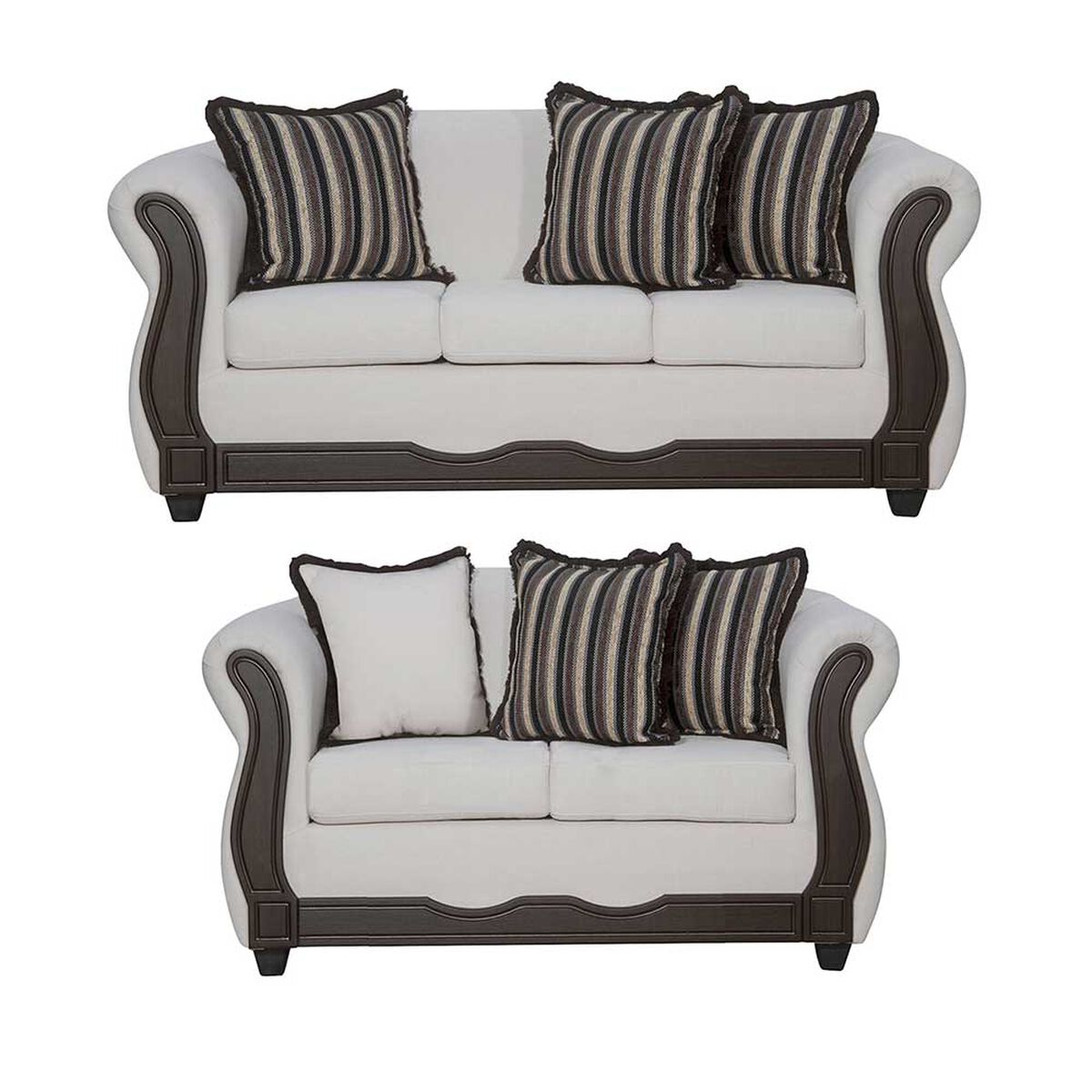 Juego de Living Black Factory Sofia 5 Cuerpos Crudo