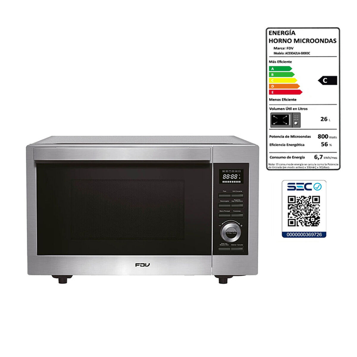 Microondas FDV Multifunción Elite 30 lts.