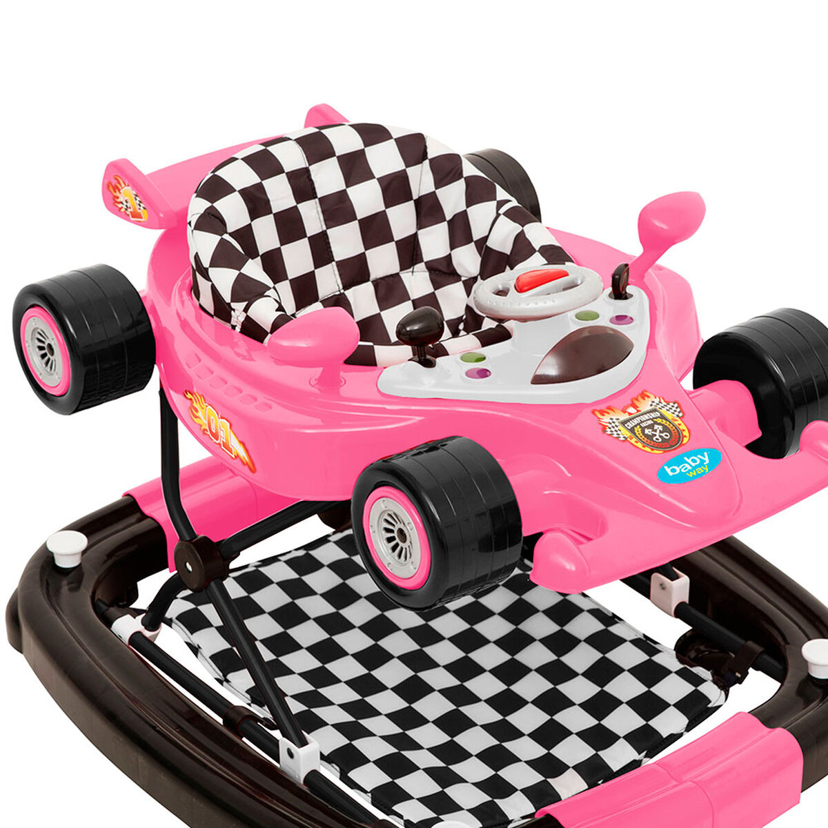 Andador Balancín Auto Carrera Baby Way Fucsia