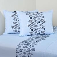 Juego de Sábanas American Family 2 Plazas Frambella 144 Hilos Azul