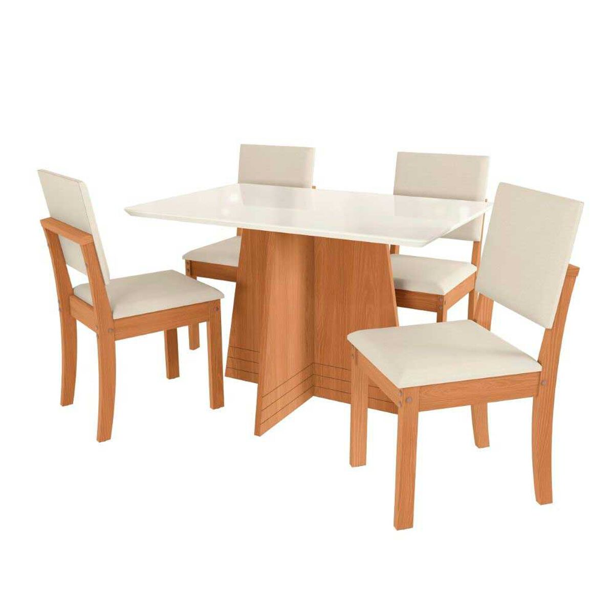 Juego de Comedor Roca Lotus 4 Sillas Beige
