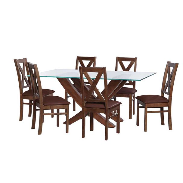 Juego de Comedor Latam Home Alicante 6 Sillas Chocolate