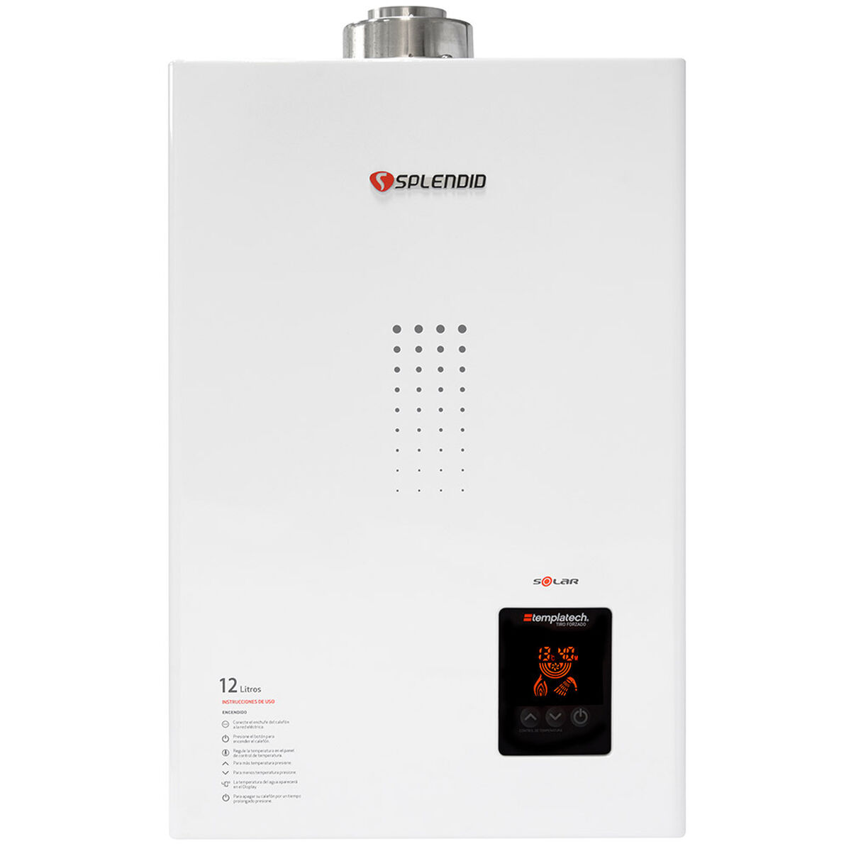 Calefont Splendid Templatech 12 Litros Tiro Forzado Solar GN