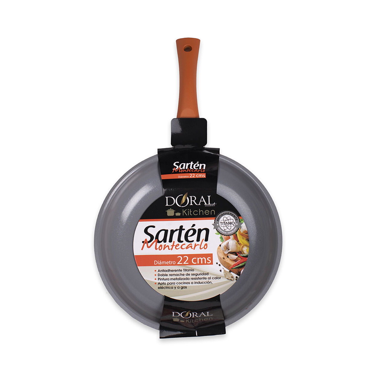 Sartén Acero Inoxidable Doral Montecarlo 22 cm Salmón