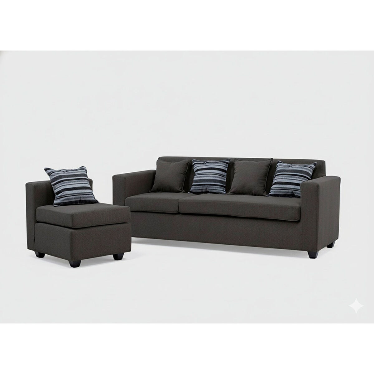 Seccional Muebles MPR Jazmin 3-1 Velvet Gris Oscuro