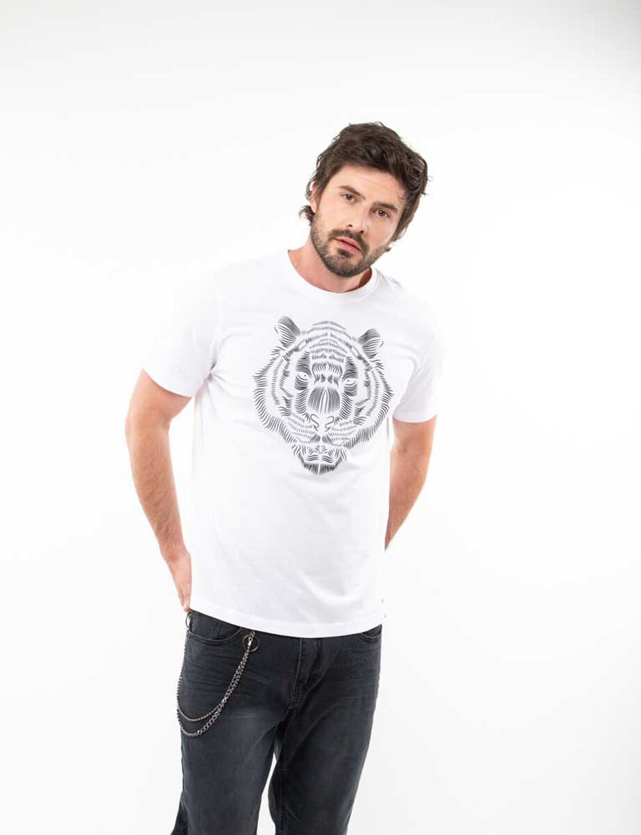 Polera Slim Con Estampado Manga Corta Hombre Zibel