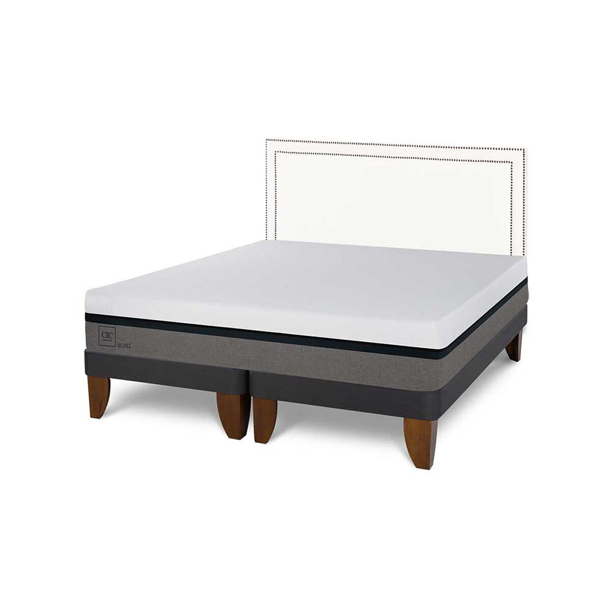 Cama Europea CIC Base Dividida King Balance + Respaldo Danubio