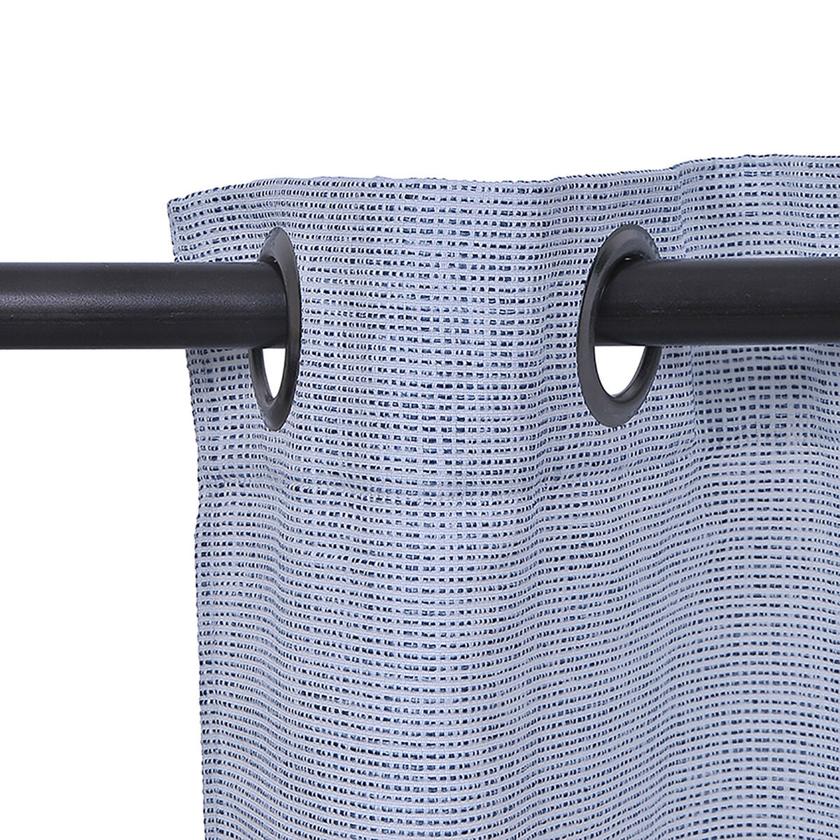 Set Cortinas Mashini Jaquard Argolla Silueta Azul 140 x 220 cm