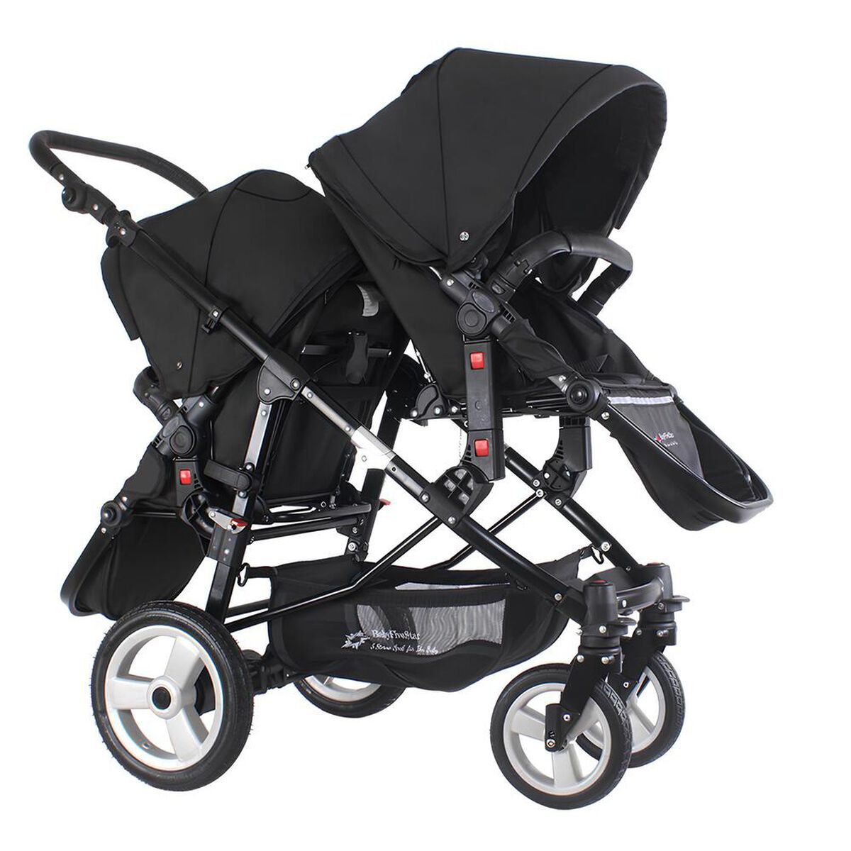 Coche Doble Duo Reclinable 6 Modos En 1 LuBabycas Negro