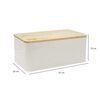 Panera Metálica con Tapa Bamboo Simplit Blanco