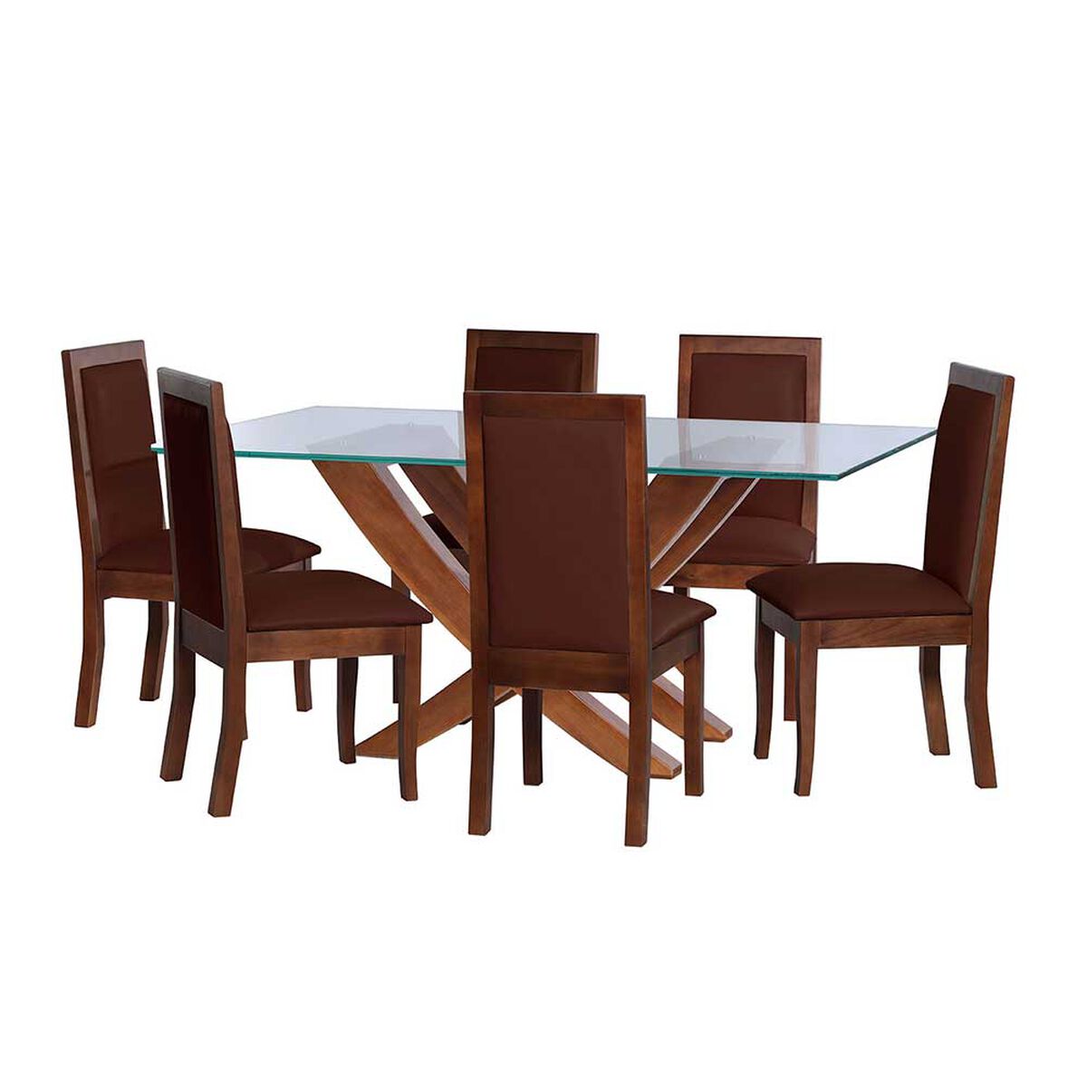 Juego de Comedor Latam Home Alicante 6 Sillas Chocolate