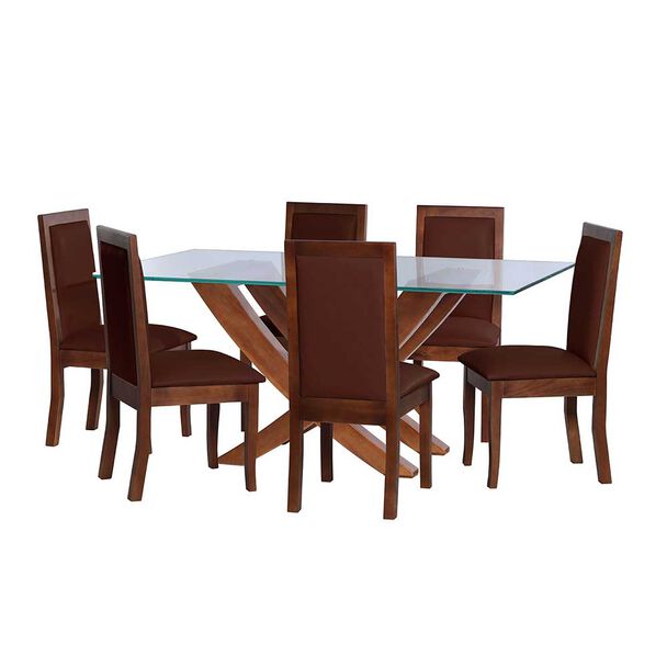 Juego de Comedor Latam Home Alicante 6 Sillas Chocolate