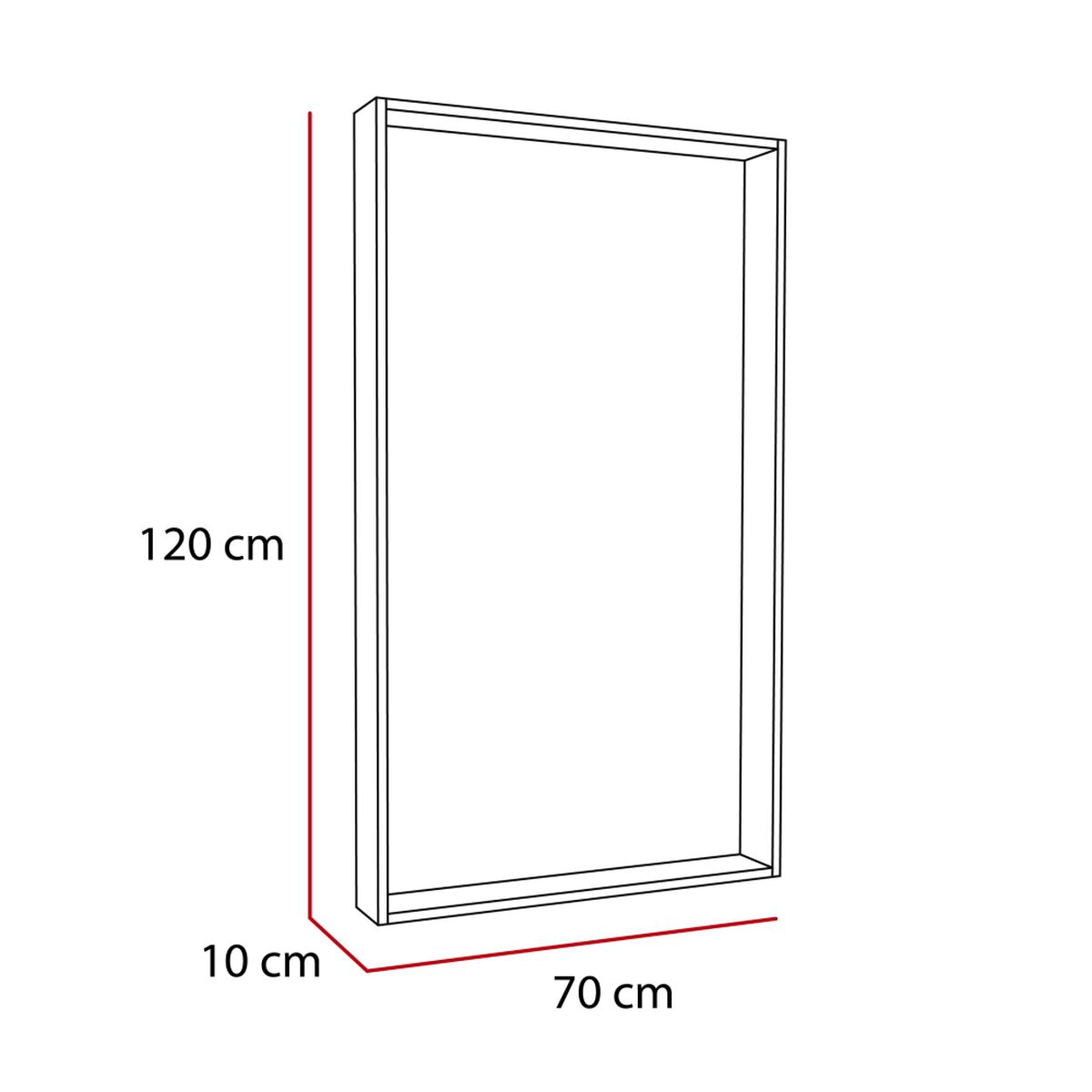 Espejo TuHome Trento Wengue 120x70 Cm
