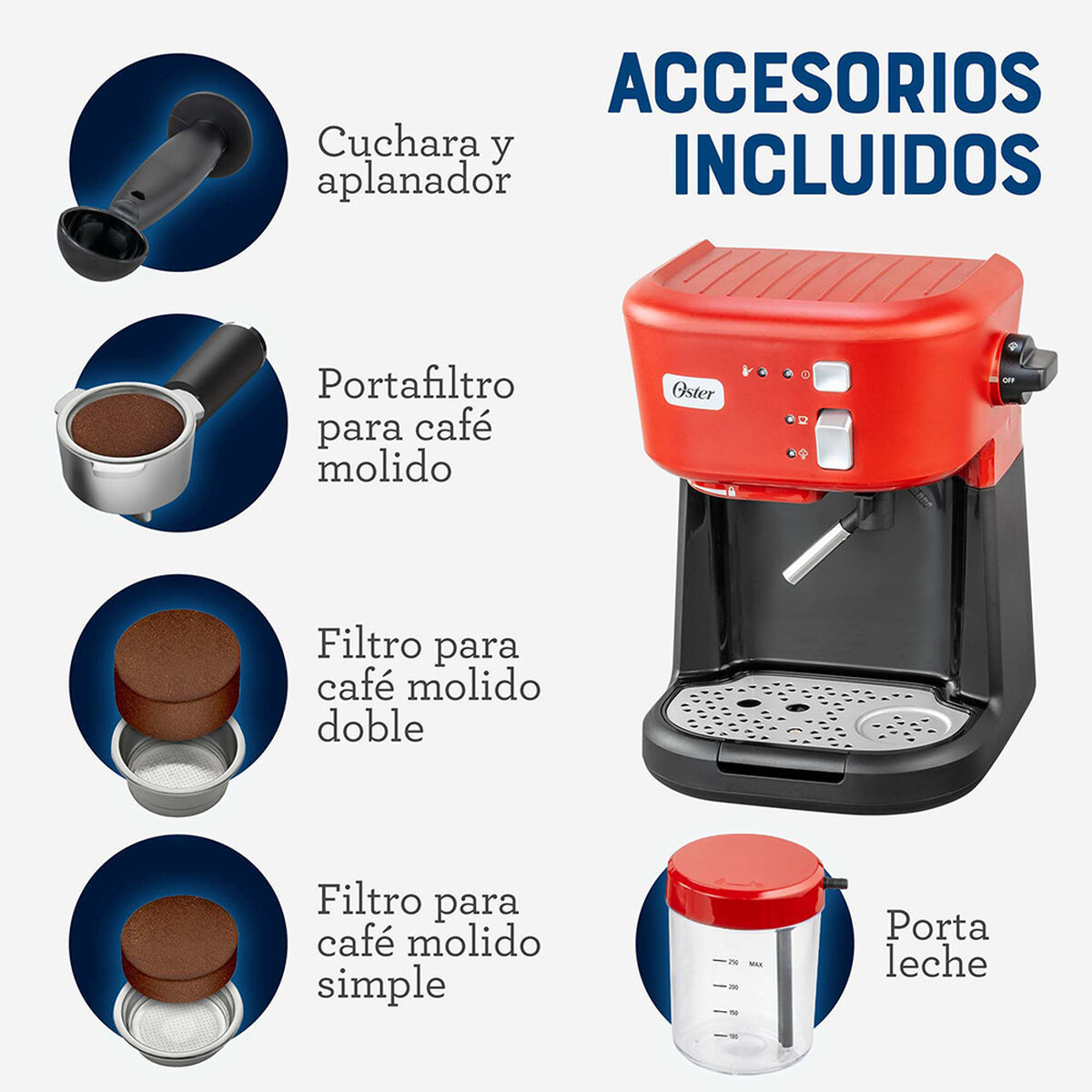 Cafetera Espresso Oster BVSTEM5501R-052 Roja