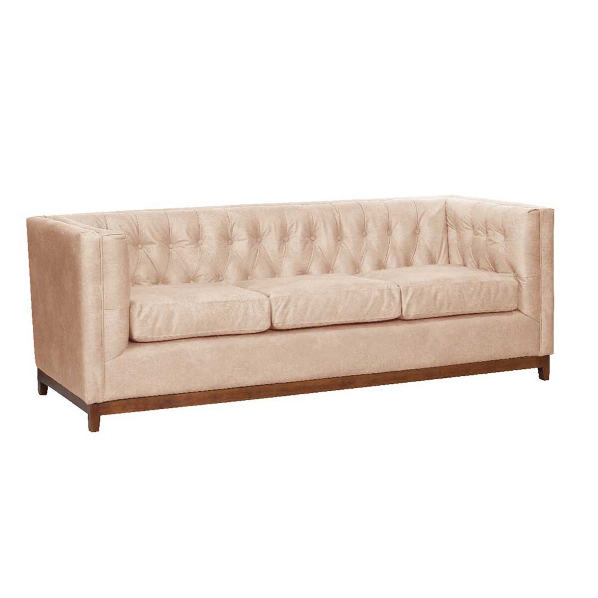 Sofá Latam Home Cuero Colorado Roma 3 Cuerpos Beige