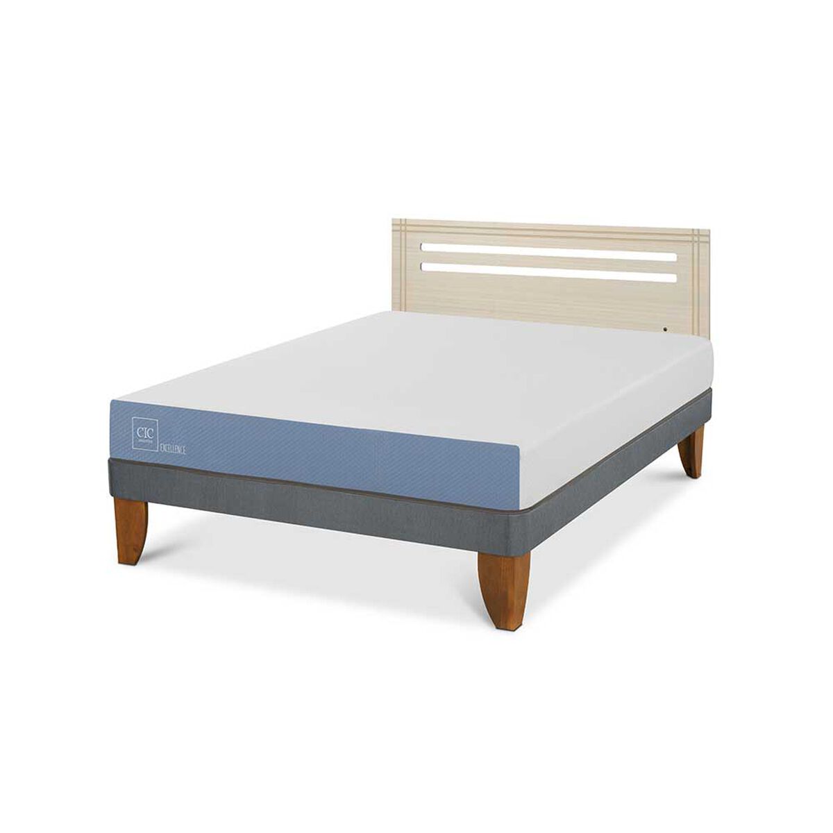 Cama Europea CIC 2 Plazas Excellence + Respaldo Munich Alpino
