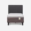 Cama Europea Rosen 1,5 Plazas New Style 4 + Respaldo Grafito