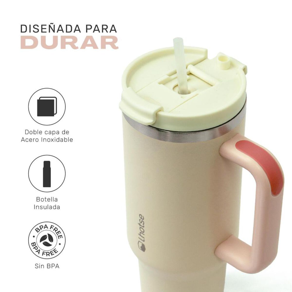 Vaso T&eacute;rmico Tumbler Lhotse Acero Inoxidable con Tapa 1180ml Rosado