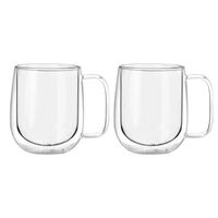 Set 2 Tazas Mug de Vidrio Doble Pared Simplit 300 ml