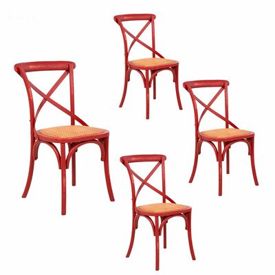 Set 4 Sillas Spazzio Retro Rojo