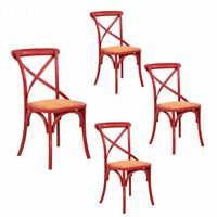 Set 4 Sillas Spazzio Retro Rojo