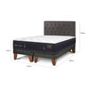 Cama Europea CIC Base Dividida 2 Plazas Grand Premium + Respaldo Kavery
