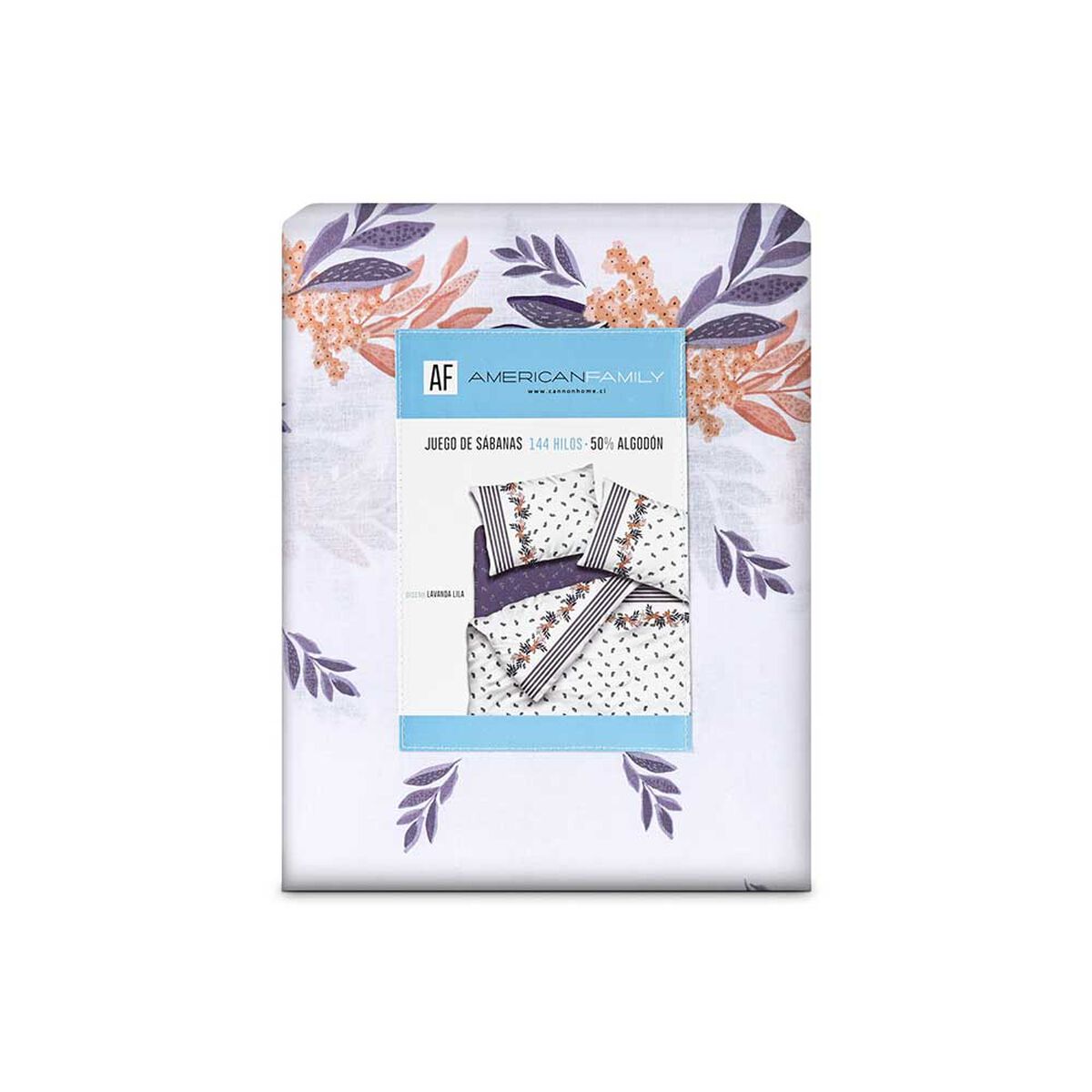 Juego de Sábanas American Family 144 Hilos King Lavanda Morado