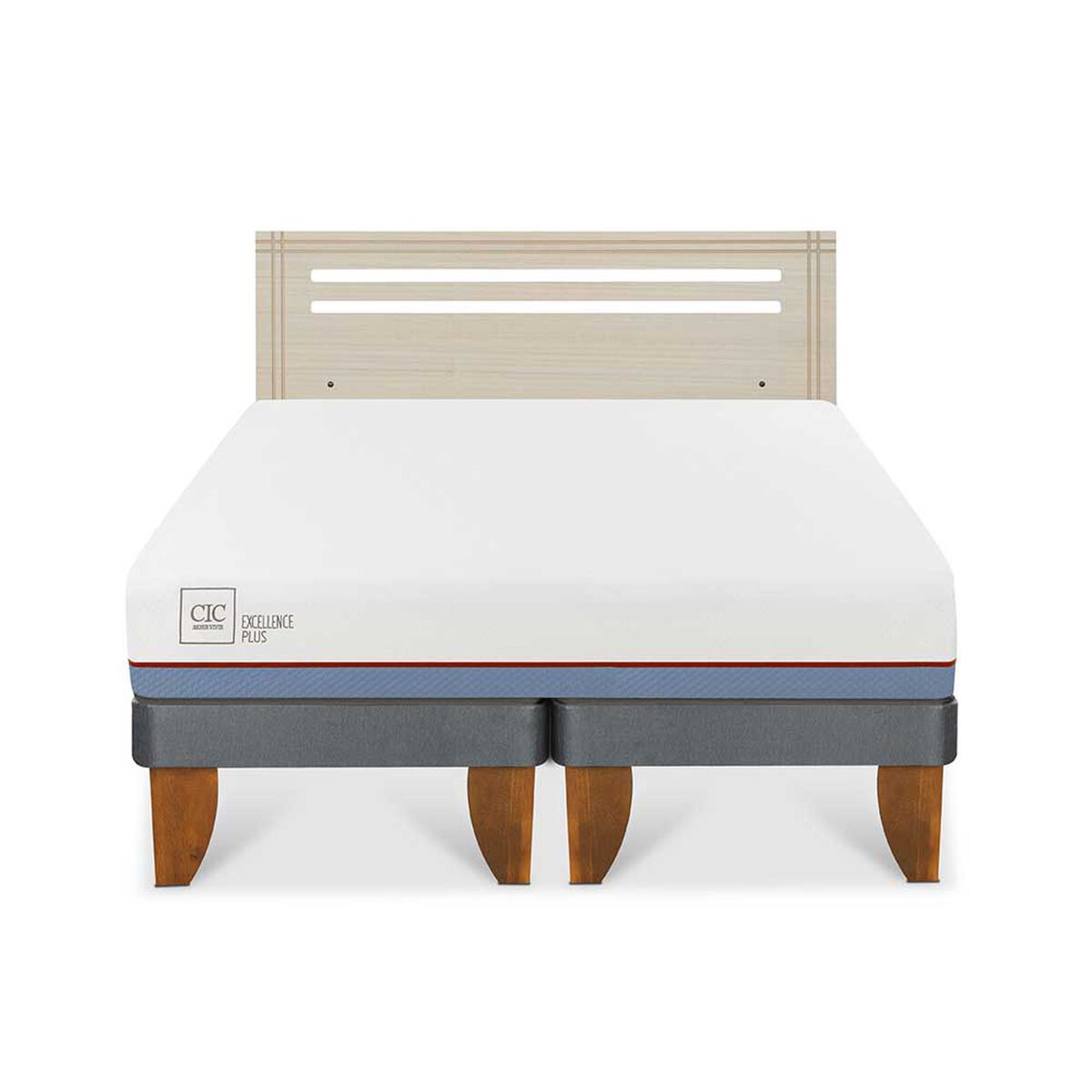 Cama Europea CIC Base Dividida 2 Plazas Excellence Plus + Respaldo Munich Alpino