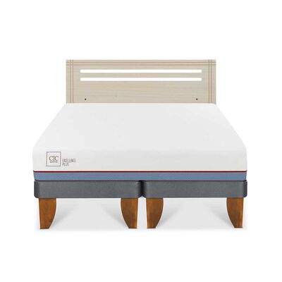 Cama Europea CIC Base Dividida 2 Plazas Excellence Plus + Respaldo Munich Alpino