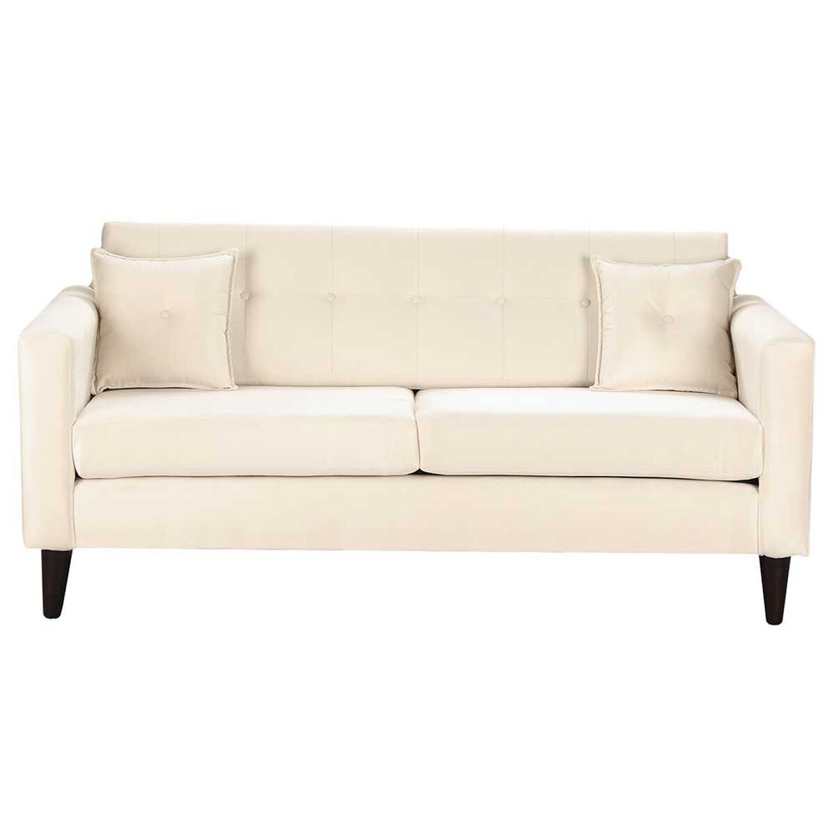 Juego de Living Bodevir New Retro Felpa 00 Sofá 3 Cuerpos + Dos Pouf 1 Cuerpo Crudo 