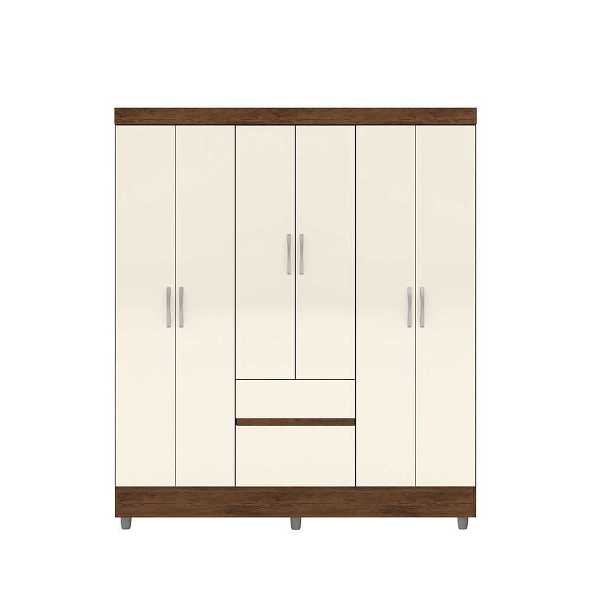 Cl&oacute;set Vekkahome Americano 6 Puertas 2 Cajones Beige