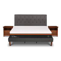 Cama Europea Curve CIC King Bee Comfort + Respaldo + 2 Veladores