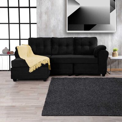 Sofá Seccional Muebles MPR Queen 3 Negro
