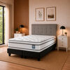 Cama Europea Flex 2 Plazas Majesty + 1 Respaldo + 2 Veladores