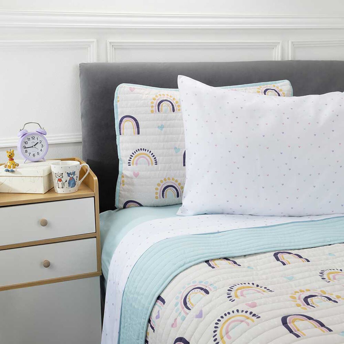 Set Quilt Infantil + Juego de Sábanas Casanova Kids 1,5 Plazas Rainbow