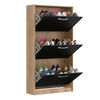 Zapatero Vekkahome Nick 3 puertas Negro