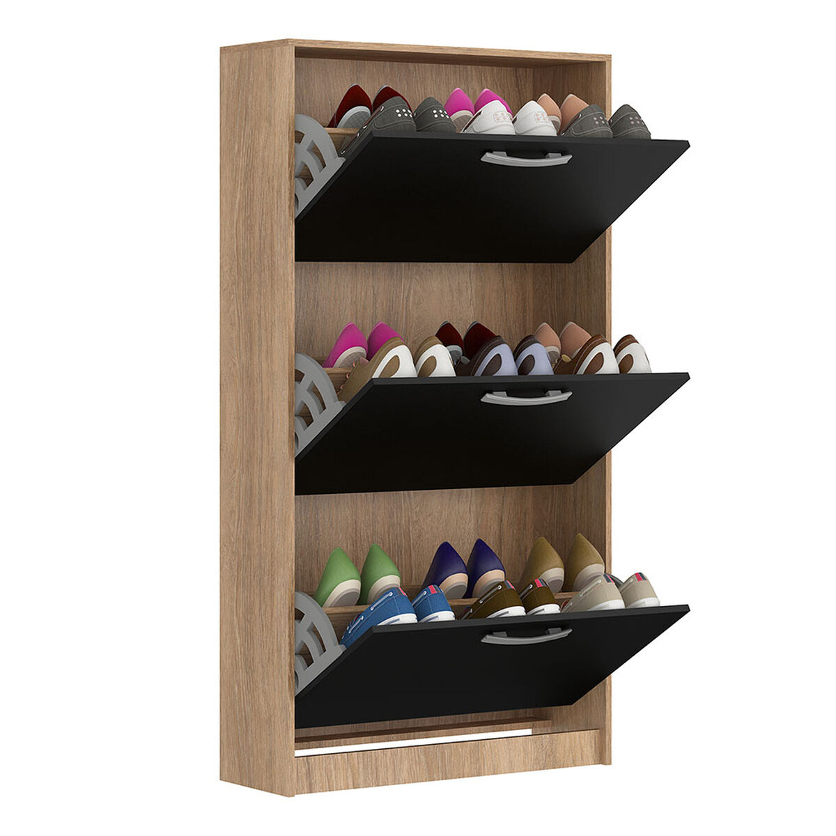 Zapatero Vekkahome Nick 3 puertas Negro