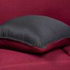 Juego de Living Almore Paris Sofá 3 Cuepos + Dos Pouf 1 Cuerpo Negro Rojo