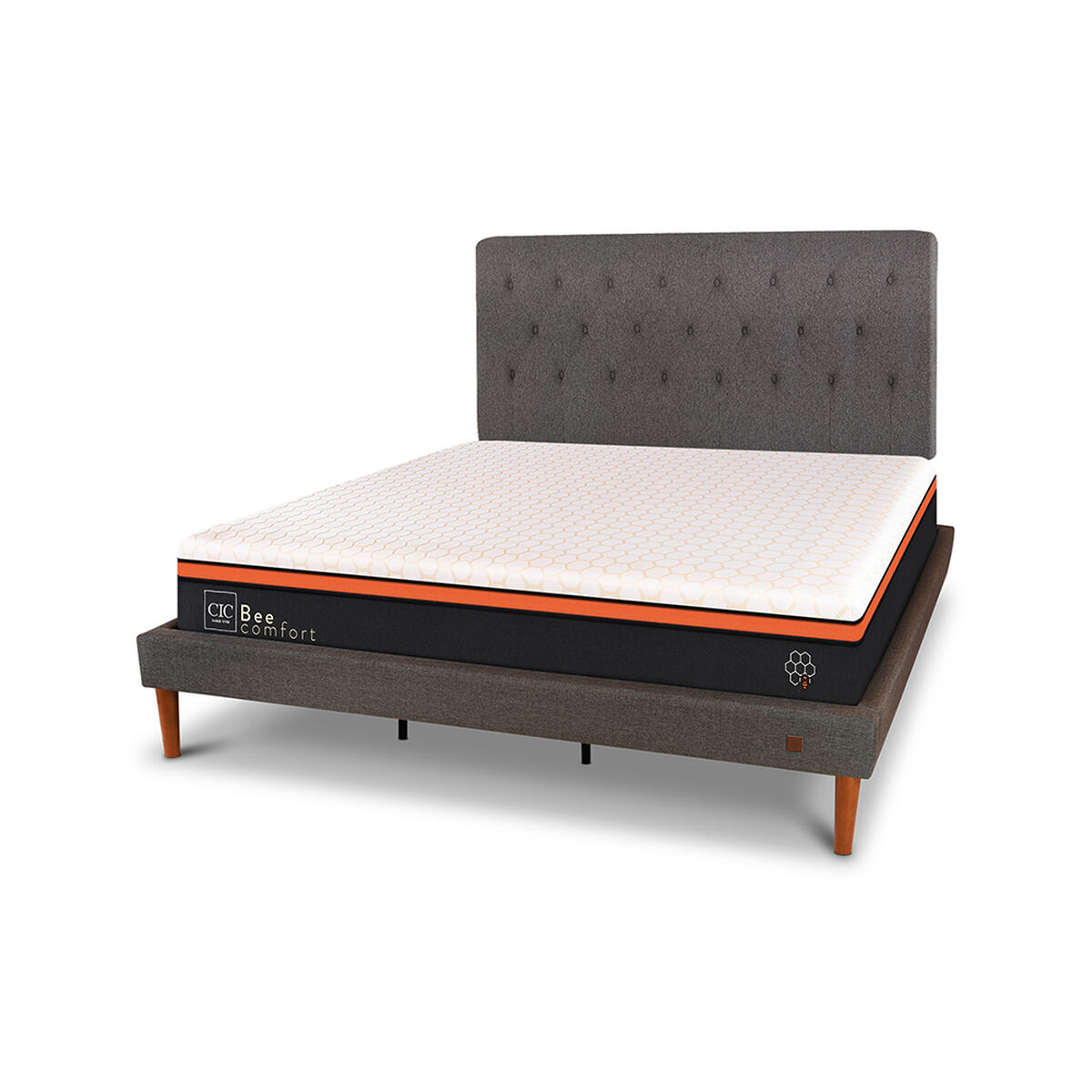 Cama Europea Curve CIC King Bee Comfort + Respaldo