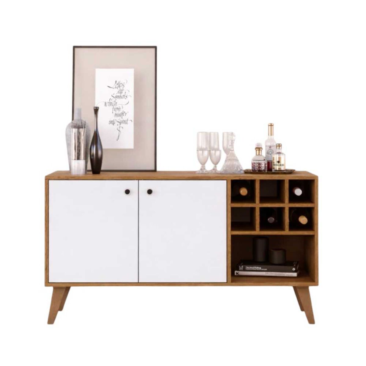 Rack TV Onessta Ibiza  Hasta 55" Miel Grafito