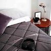 Cama Europea Flex Base Dividida 2 Plazas Black + Respaldo Gris