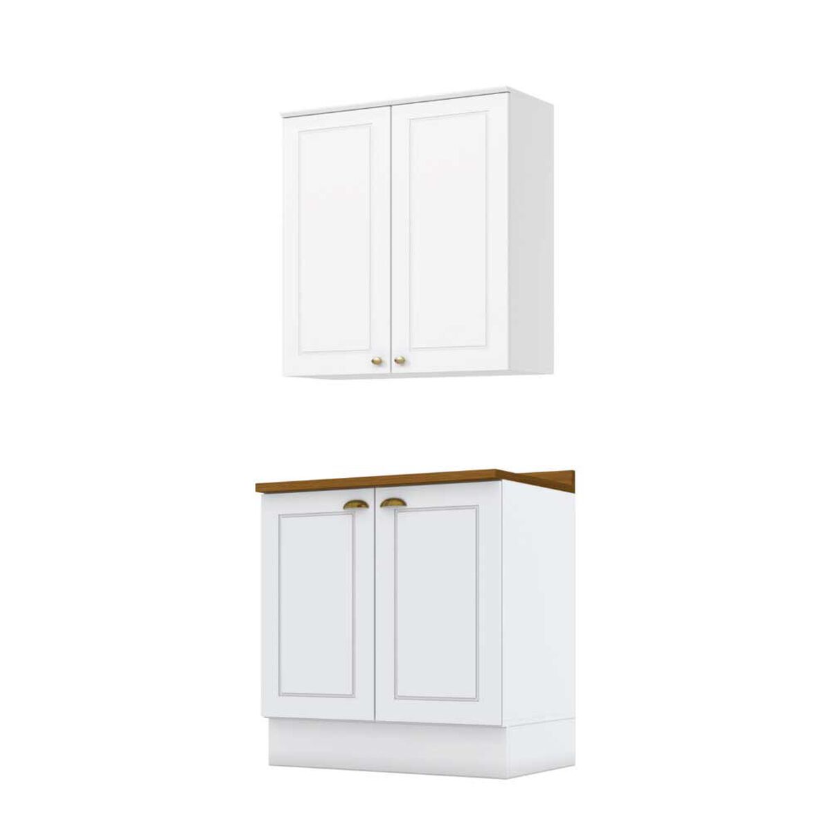 Combo Cocina Mueble Aéreo + Base Home Mobili Americana 80 cm Natural