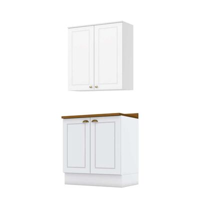 Combo Cocina Mueble Aéreo + Base Home Mobili Americana 80 cm Natural