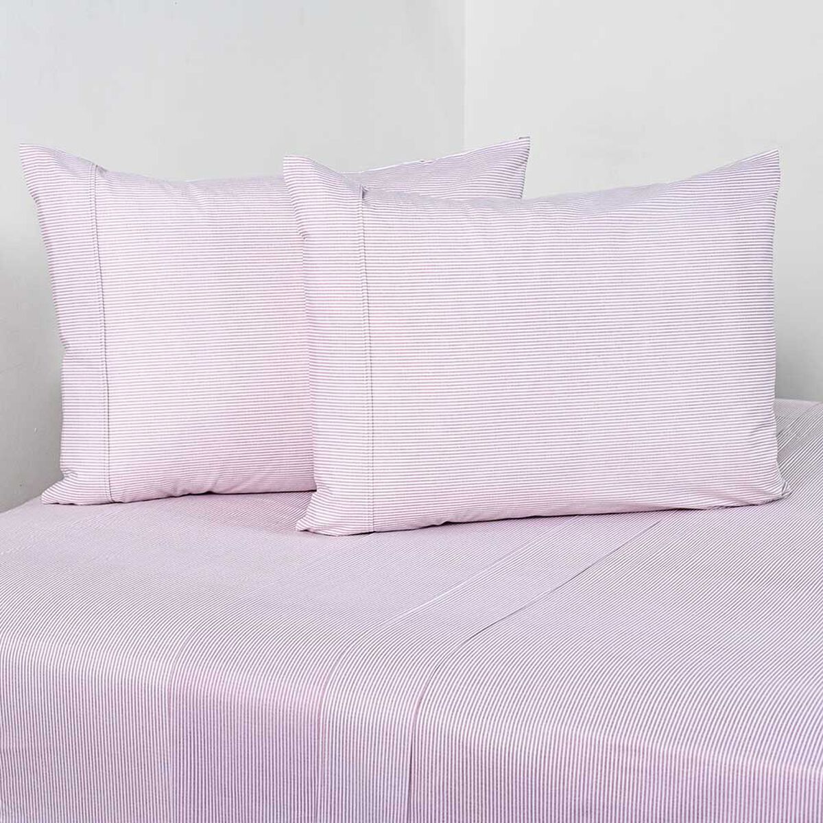 Juego de S&aacute;banas Elements & Co King 144 Hilos Stripe Mauve