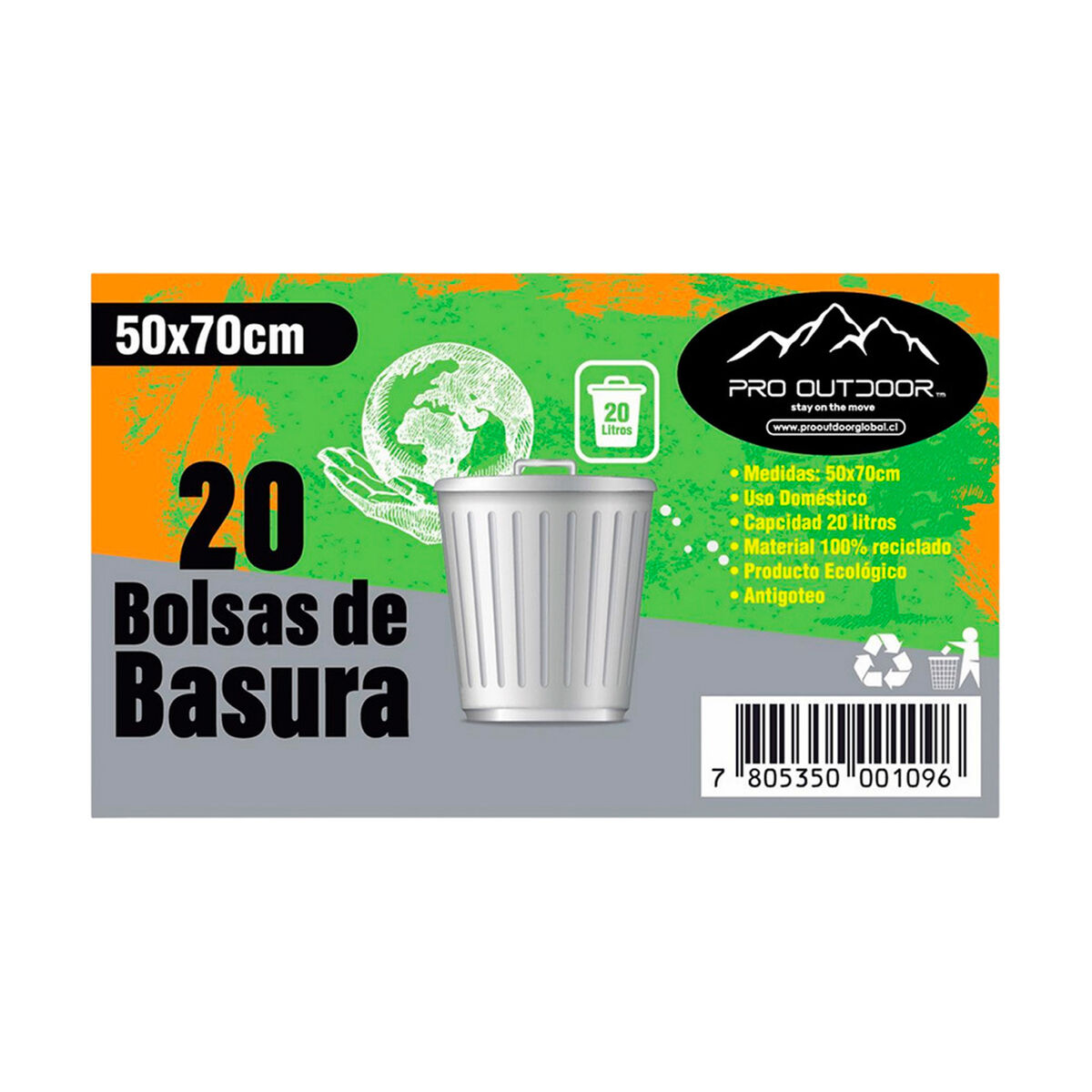 Bolsas de Basura 100 Unidades 30 Litros 50x70 Cm Pro Outdoor