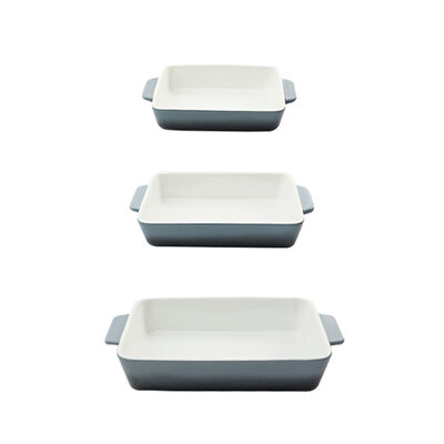 Imagen 2 del producto Set 3 Fuentes de Cerámica para Horno Gris Simplit