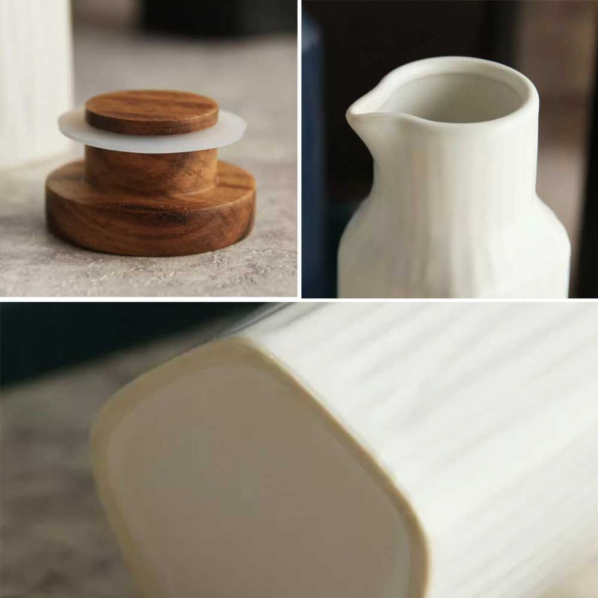 Set 2 Piezas Alcuza Cerámica Cuadrada Simplit 500 ml