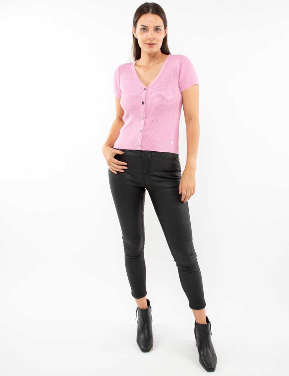 Polera Botones Manga Corta Mujer Zibel